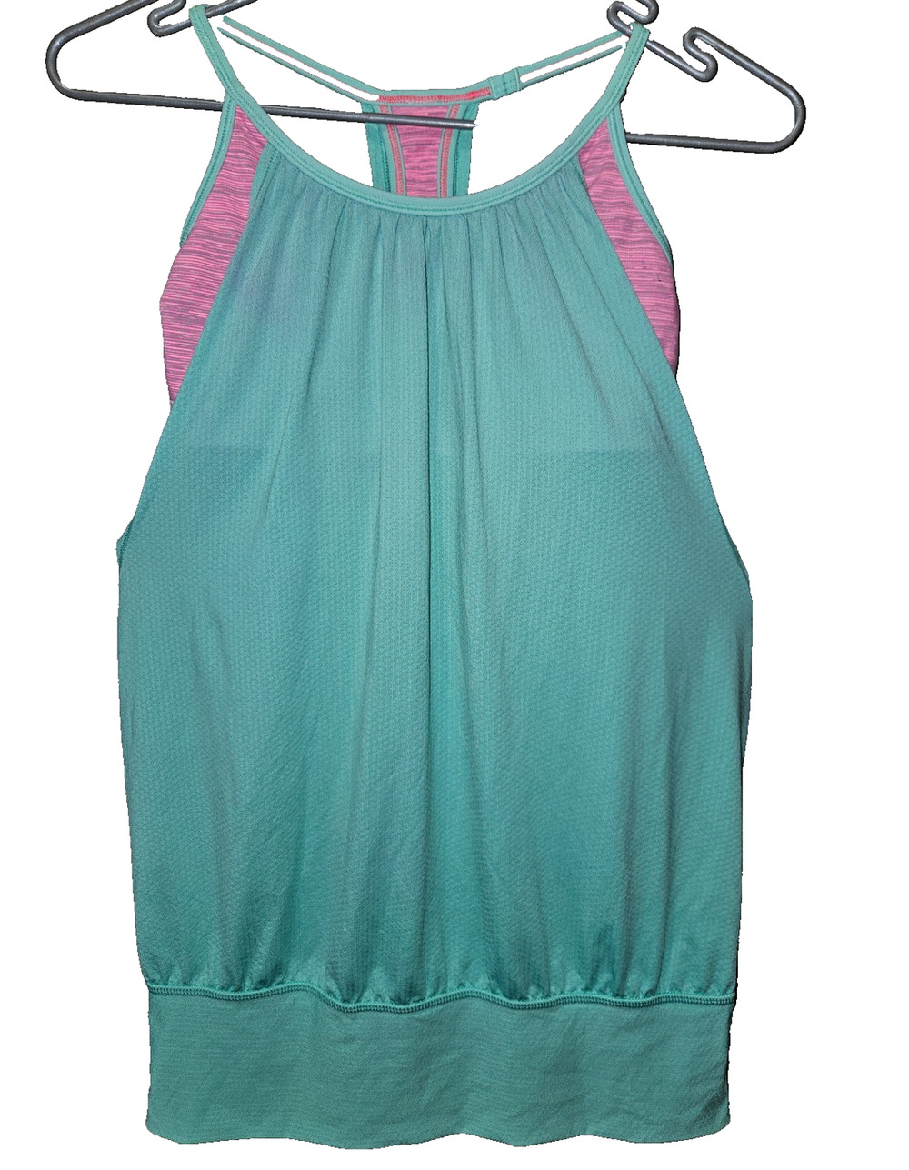 Lululemon Tank Top Womens Heather Mint Green Built-in Sports Bra Athletic Size 4